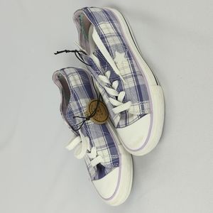 NWT Converse One Star Purple Plaid Girls Size 13